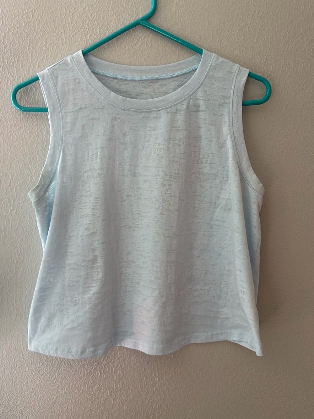 Women's Light Blue Sleeveless Crewneck Tank Top